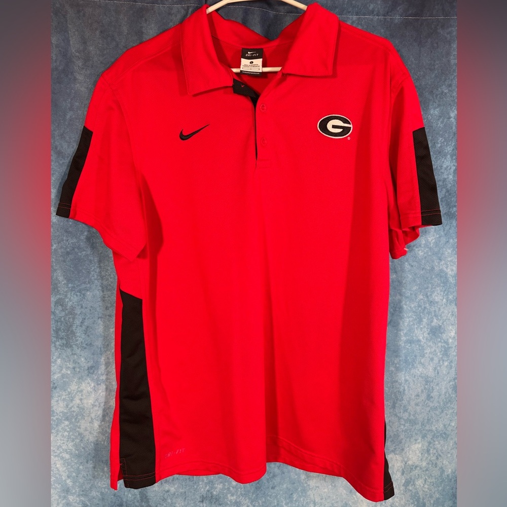 Nike Dri-FIT Georgia Bulldogs UGA Polo Red Black Men’s Large
